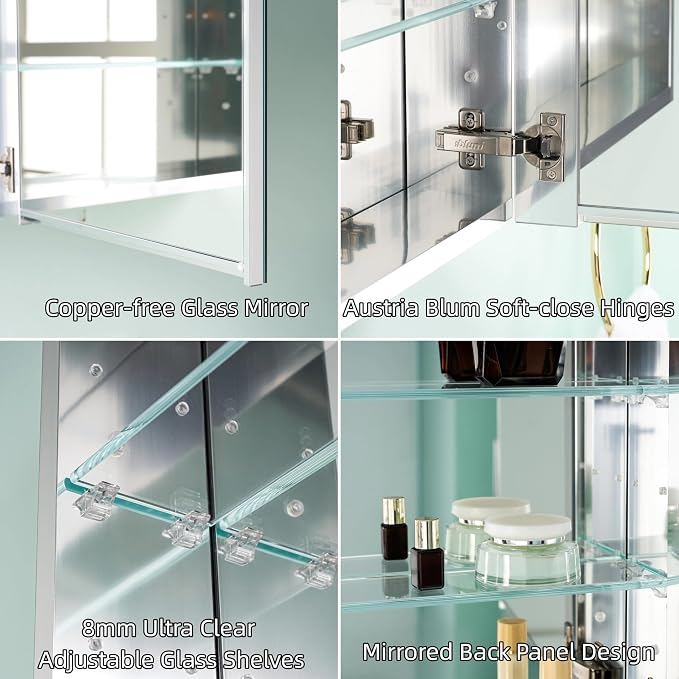 WELLFOR 92" x 36" Bathroom Medicine Cabinet - Image 9