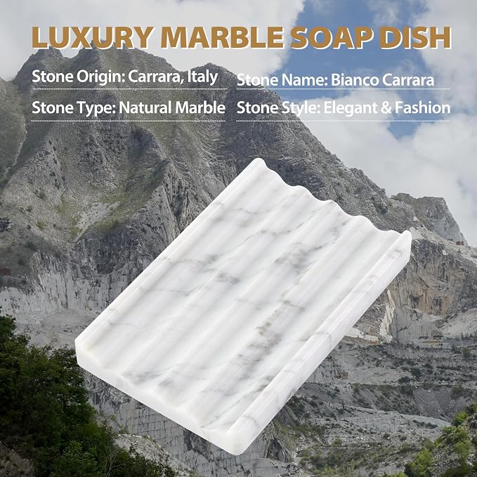 2PCS Koville Italian Natural Marble Soap Dish - Image 6