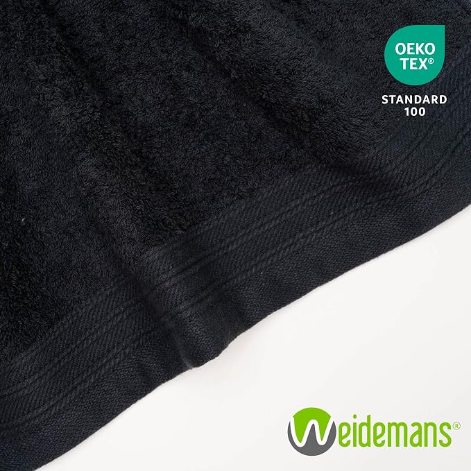 100% Cotton Washcloths Set 13” x 13” | Black Towels | Set of 12 Ultra Soft and - Image 9