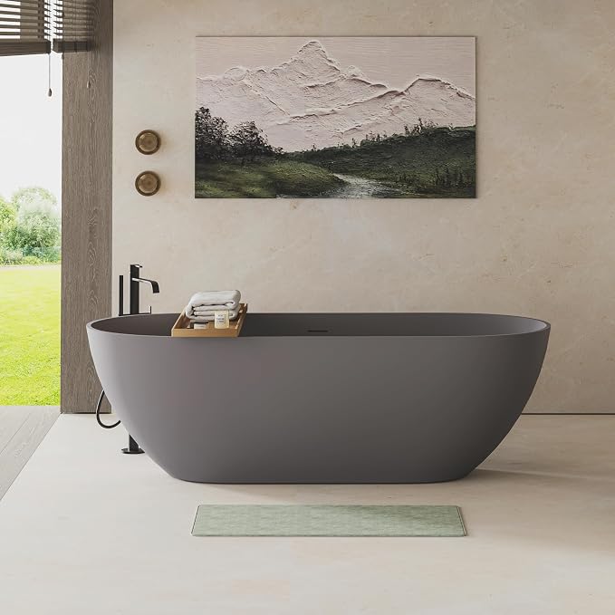 Abruzzo 59" Freestanding Bathtub Matte Grey by ABRUZZO