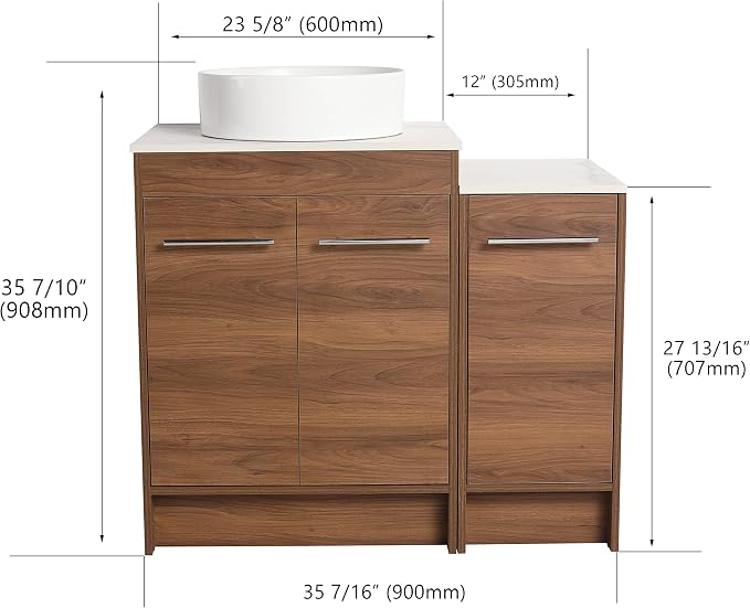 36 Inch Bathroom Vanity with Sink, Mordern Bathroom Vanity, Single Sink - Image 2