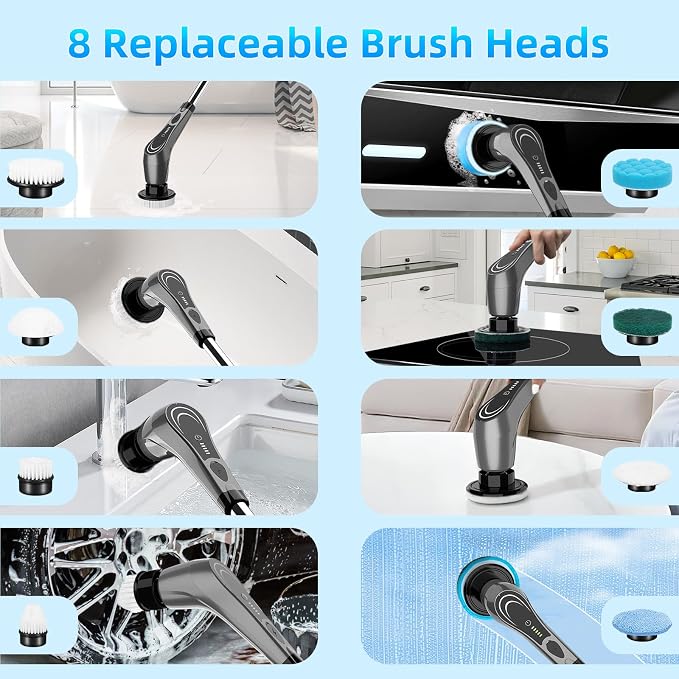 Gray Electric Spin Scrubber, Cordless Spin Scrubber - Image 6