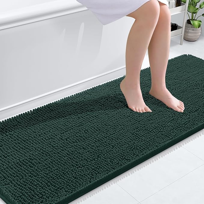 OLANLY Bathroom Rugs 70x24, Extra Soft Absorbent Chenille Bath Rugs, Rubber by OLANLY
