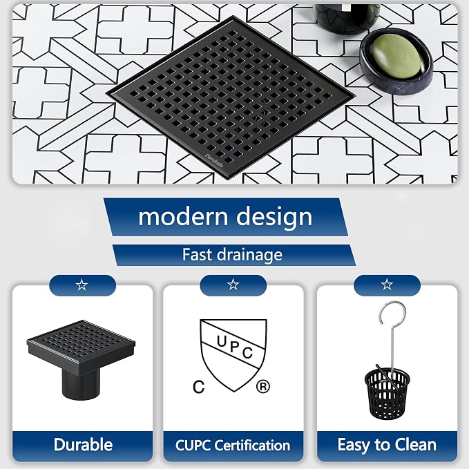 Neodrain 4 Inch Square Shower Drain - Image 6