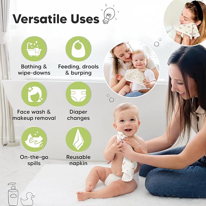 6-Pack Cotton Baby Washcloths for Newborn - Image 6
