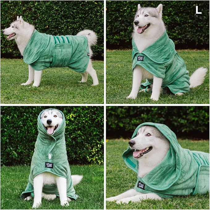 Tuff Pupper Fast Drying Dog Bath Robe | 800 GSM Plush Dog Towel - Image 3