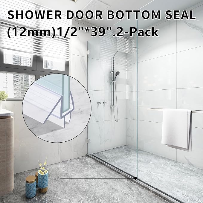 Shower Door Bottom Seal with Sweep 2Pack, to Stop Water Leaking - Image 5