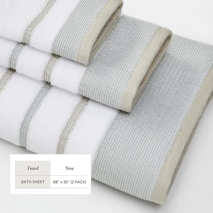 Great Bay Home Decorative Oversized Bath Sheet Set - Image 5
