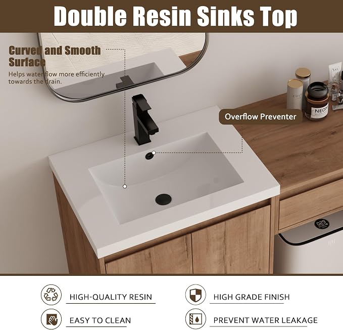 72 Inch Bathroom Vanity with Sink, Double Bathroom Vanities with Two Sinks - Image 4