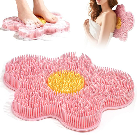 Shower Foot Scrubber Mat Silicone, Back Scrubber Exfoliating Washer Pad by Mabnuby