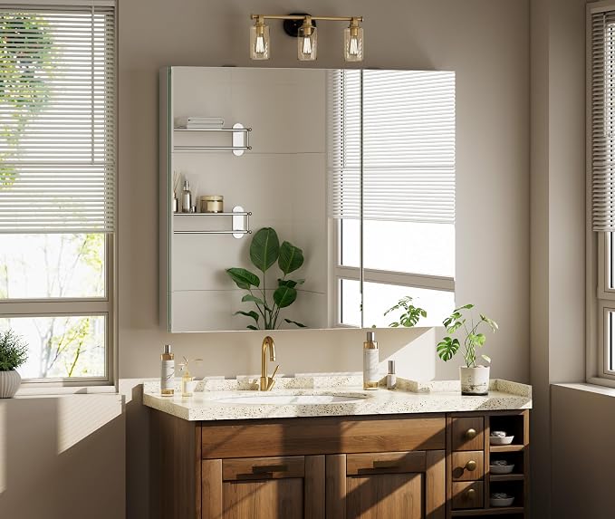 Bathroom Medicine Cabinet with Mirror, 36 Inch x 26 Inch Bathroom Mirror - Image 8