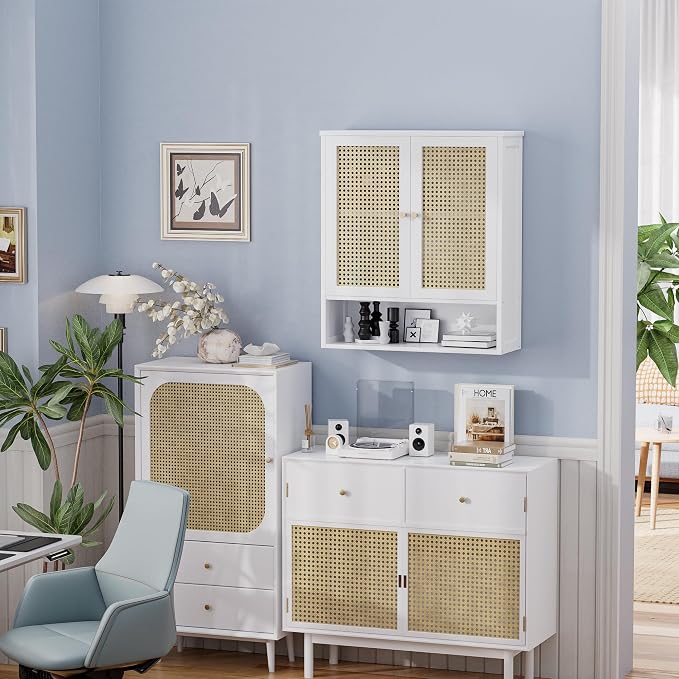 Bathroom Wall Cabinet, Bamboo Over-The-Toilet Storage Organizer - Image 8