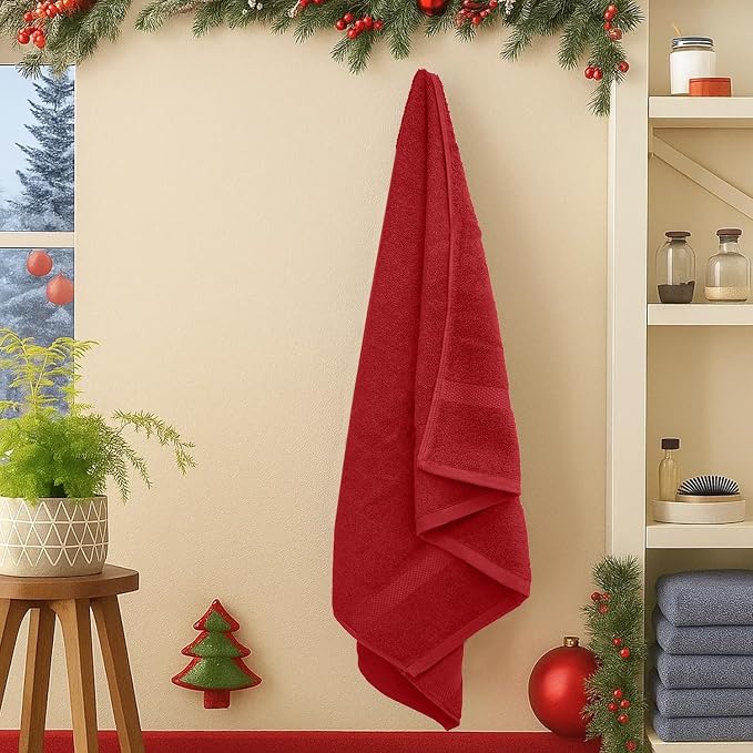 DAN RIVER Christmas Bath Towels Set of 4, 27 x 54 Inches - Image 2