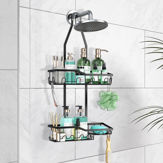 Shower Caddy Hanging, Rustproof Anti-Swing Shower Organizer, Hanging Bathroom by Silub