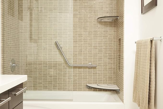 Seachrome Contour Corner Shower Seat, Solid White Phenolic - Image 6