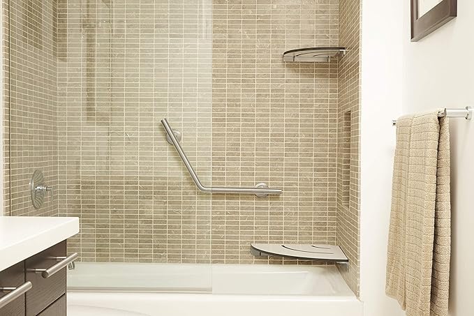 Seachrome Contour Corner Shower Shelf, 18-Inch Radius, Solid White Phenolic - Image 5