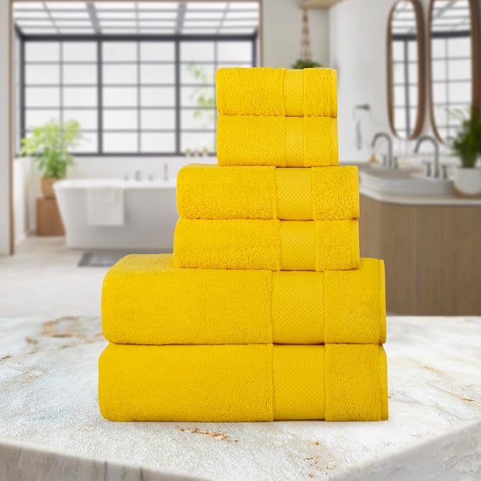 Hencely Premium 6-Pack Washcloths 12x12 Inches Soft Turkish Cotton High - Image 3