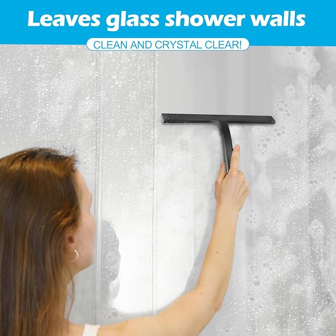 Shower Squeegee for Glass Doors, Mirror Window Tile Scrubber Cleaner - Image 7