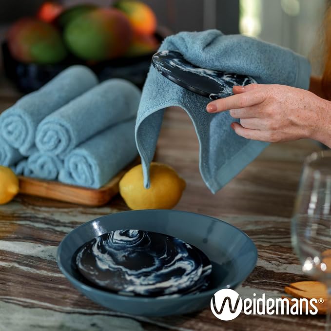 100% Cotton Washcloths Set 13” x 13” | Sky Blue Towels | Set of 6 Ultra Soft - Image 6