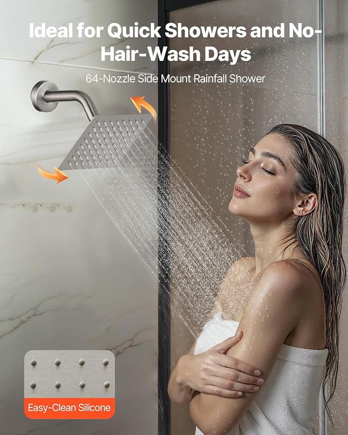 VEVOR Shower Faucet Set, 10 Inch Ceiling Mount Rainfall Shower System - Image 6