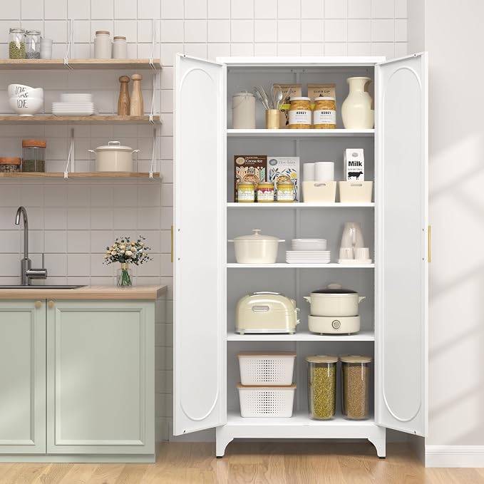 75" Tall Pantry Storage Cabinet, Tall Kitchen Pantry Storage Cabinet - Image 2