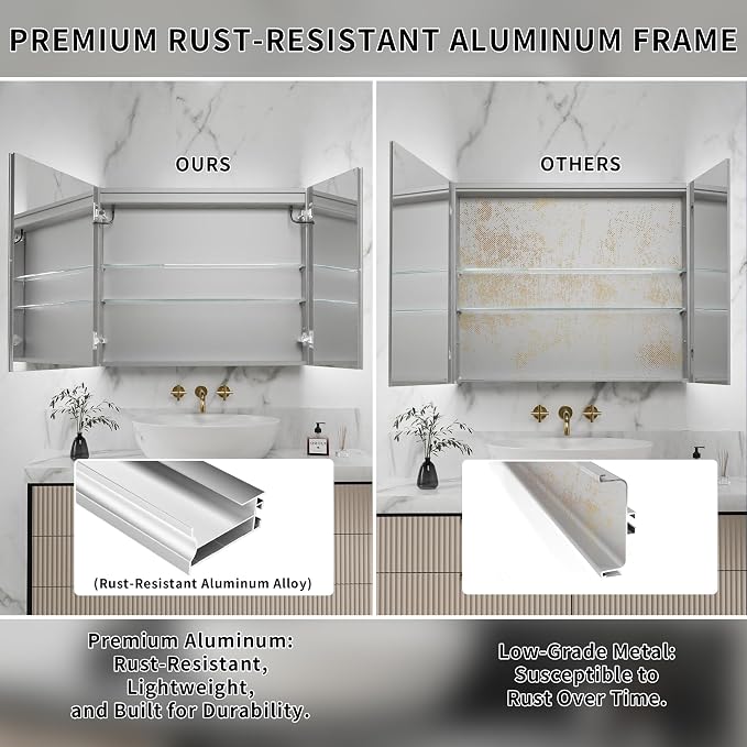 LED Medicine Cabinet Mirror for Bathroom, 36x30 Medicine Cabinet - Image 7