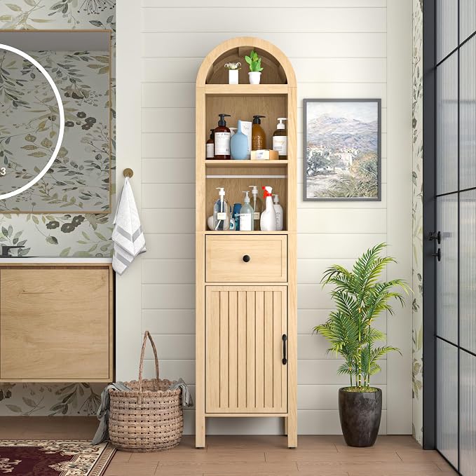 64" Tall Bathroom Storage Cabinet - Image 8