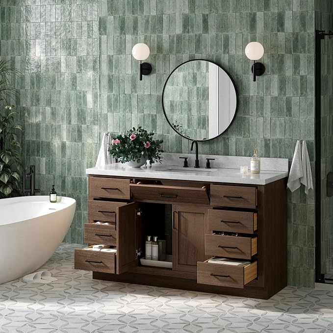 ARIEL Hepburn 61 Inch Single Rectangle Sink Bathroom Vanity - Image 2