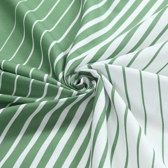 Green Shower Curtain 78 Inches Long, Sage Green and White Gradient Vertical - Image 2