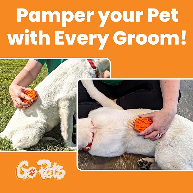 GoPets Curry Comb Bath Brush for Cleaning & Grooming, Silicone Shampoo Scrubber - Image 5