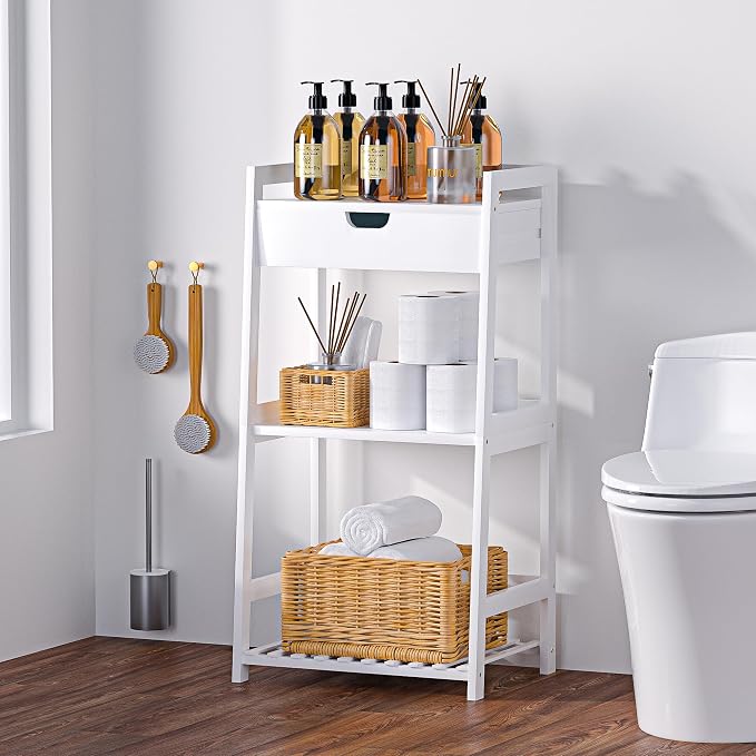 3 Tier Bamboo Bathroom Shelves - Image 2