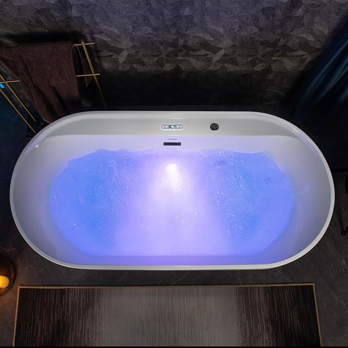 WOODBRIDGE 72" x 35-3/8" Whirlpool and Air Bath Heated Soaking Combination Tub - Image 16