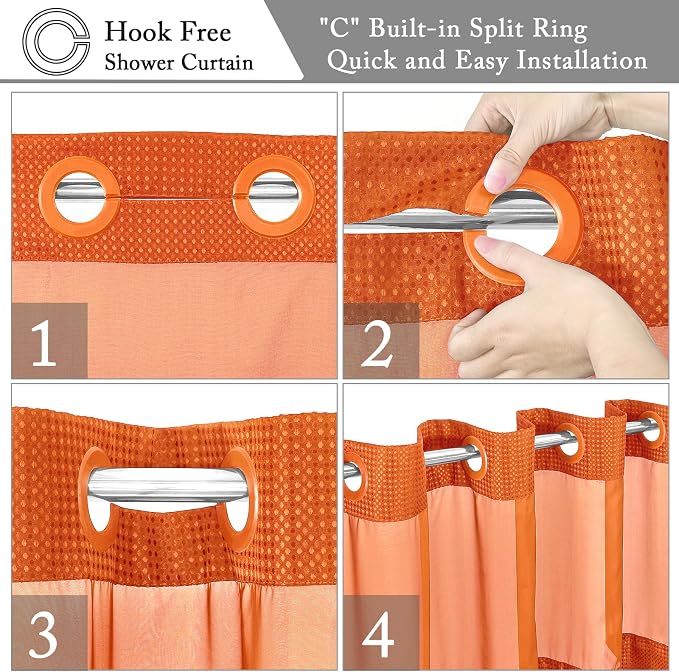 Gibelle No Hook Waffle Weave Shower Curtain - Image 4