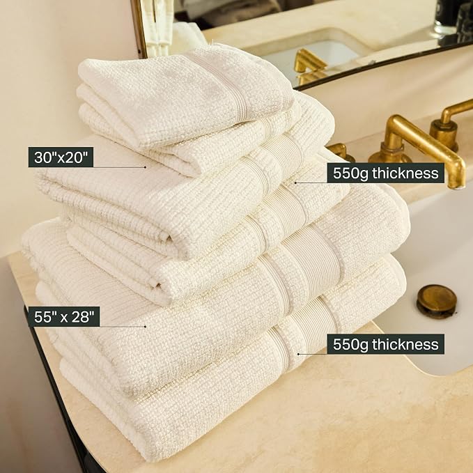 Preston Lane Douro Hand Towel Set – 2 Pack Luxury Cotton Towels, Ultra Soft & - Image 4