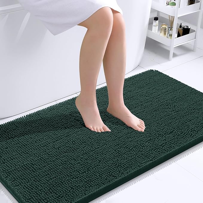 OLANLY Bathroom Rugs 44x24, Extra Soft Absorbent Chenille Bath Rugs, Rubber by OLANLY