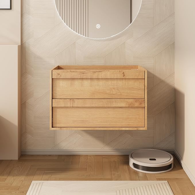 eclife 30" Floating Bathroom Vanity Sink Combo, Wall Mounted Modern Minimalist by eclife