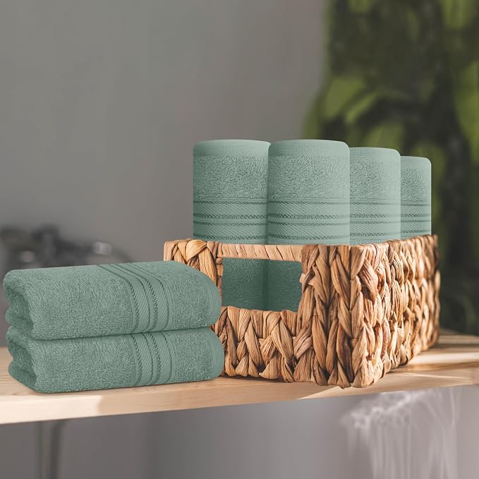 BOUTIQUO Ultra Soft Cotton Washcloths, Contains 12 Piece Face Cloths 12x12 inch - Image 3