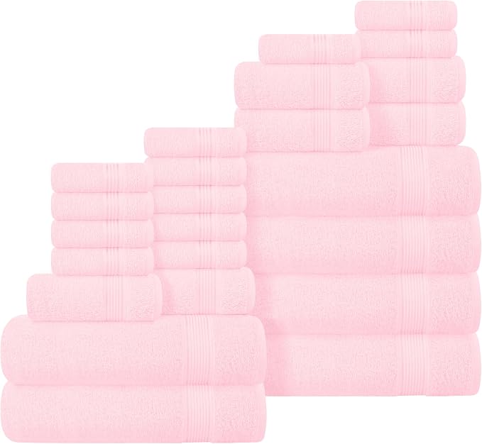 Belizzi Home 100% Cotton Towel Set, Contains 6 Soft Bath Towel, 6 Hand Towels by Unknown