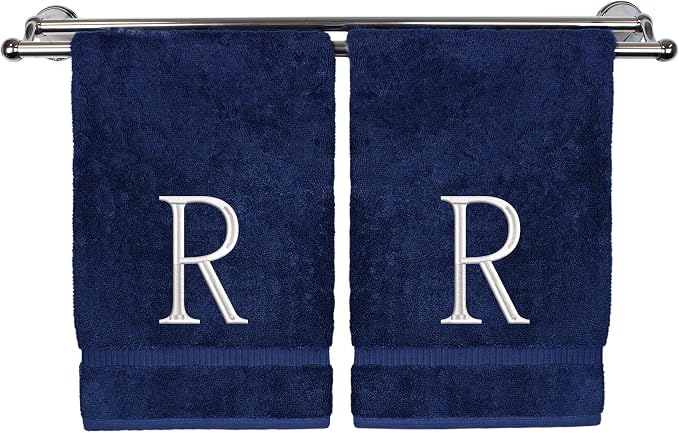 Monogrammed Hand Towel, Personalized Initial Gift, Extra Absorbent 100% Turkish by BareCotton