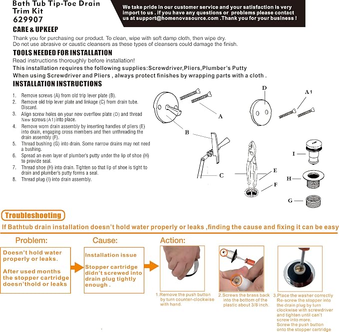 Artiwell Tip-Toe Tub Trim Set - Image 7