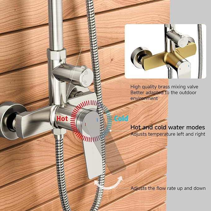 Rainsworth Outdoor Shower Kit Brushed Nickel - Image 3