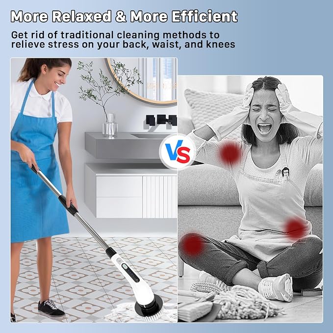 Electric Spin Scrubber, Cordless Cleaning Brush, Shower Scrubber - Image 4