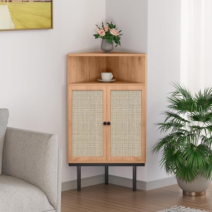 XIAO WEI 39 Inch Boho Corner Cabinet by XIAOWEI