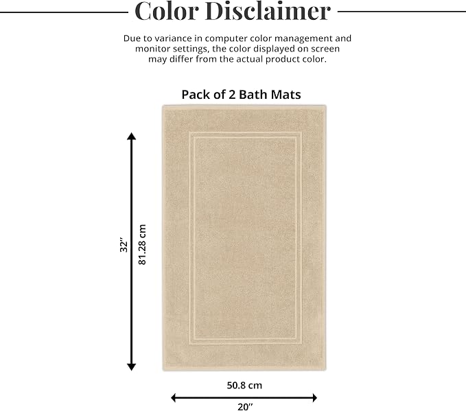 Tens Towels Pack of 2 Bath Mats 100% Cotton, 20 x 32 Inches, Super Absorbent - Image 9