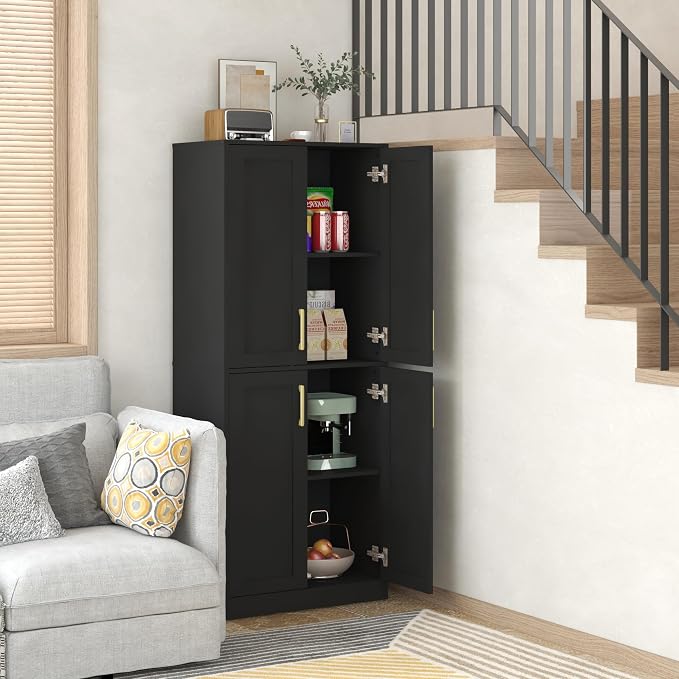 Tall Storage Cabinet with Doors & Shelf - Image 6