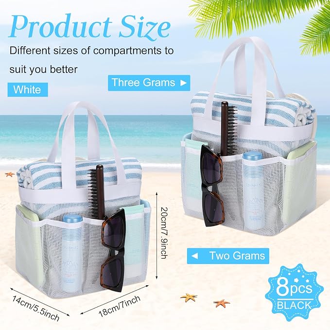 8 Packs Mesh Shower Caddy Portable Large Shower Caddy Dorm - Image 2
