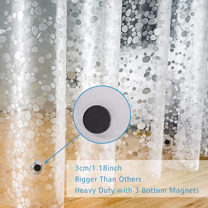 UFRIDAY Long Shower Curtain Liner 72 x 78 Inch, Thick EVA Waterproof Weighted - Image 4