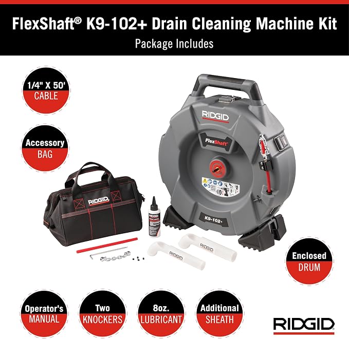 RIDGID 76193 FlexShaft K9-102+ Drain Cleaning Machine - Image 7