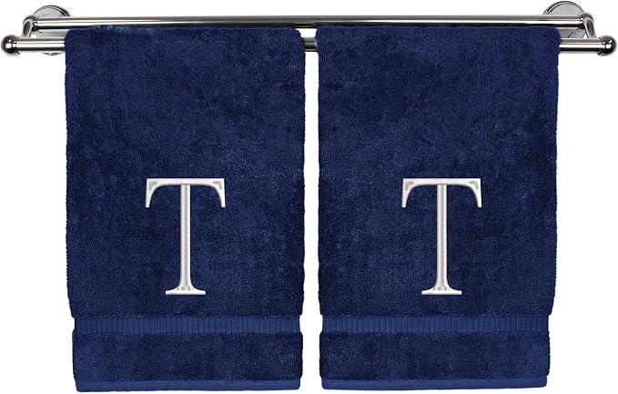 Monogrammed Hand Towel, Personalized Initial Gift, Extra Absorbent 100% Turkish by BareCotton