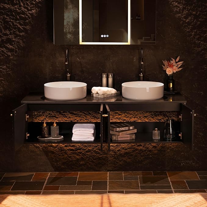 Woodbridge 60"X22" Wall Mounted Vanity - Image 4